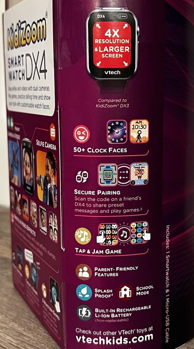 VTech Kidizoom Smartwatch DX4 – Purple | Dual Camera | Games | Kids Smart Watch