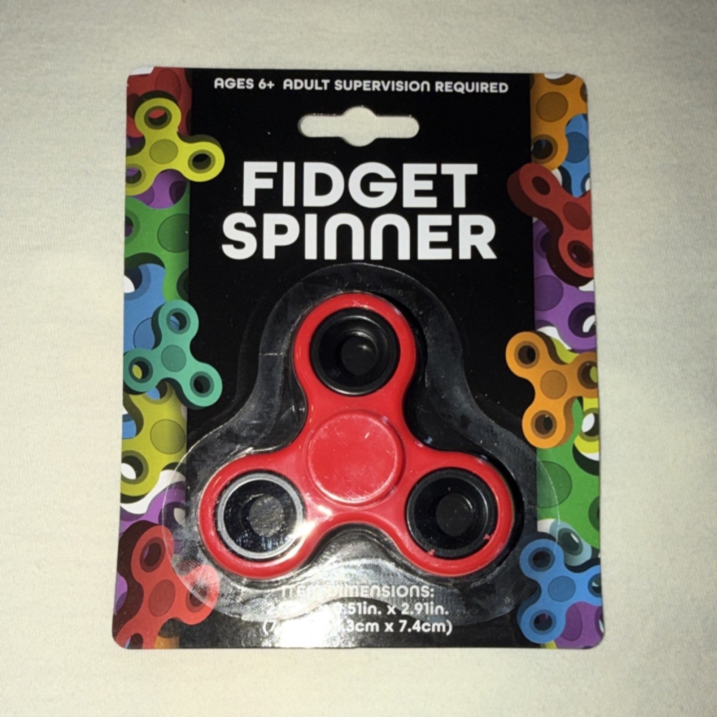 Red & Black Tri-Spinner Fidget Spinner Visual Sensory Toy Ages 6+ 17+ (2024)