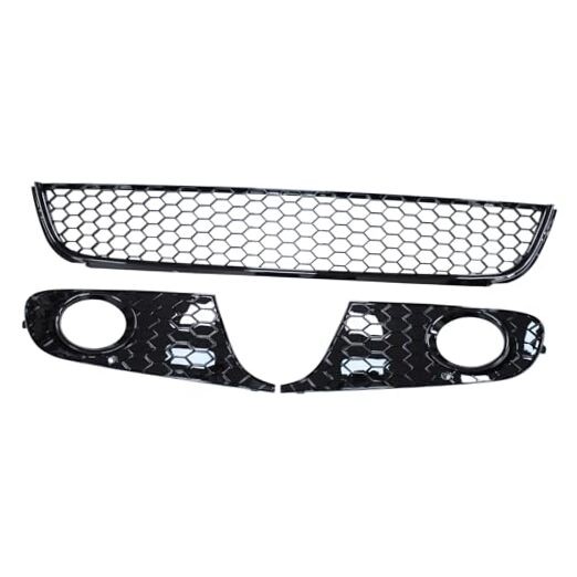 Front Lower Bumper Grill Grille Honeycomb Mesh with Left Right Side Fog Light