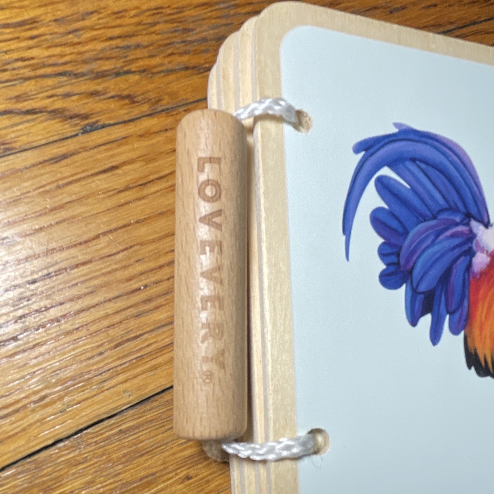Lovevery Wooden Animal Flash Cards Ring Book Farm Animals Multicolor Ages 1-4