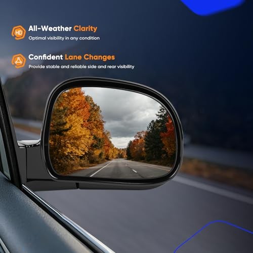 ECCPP Manual Left & Right Side Mirror Set For Chevy Blazer S10/ For GMC Jimmy
