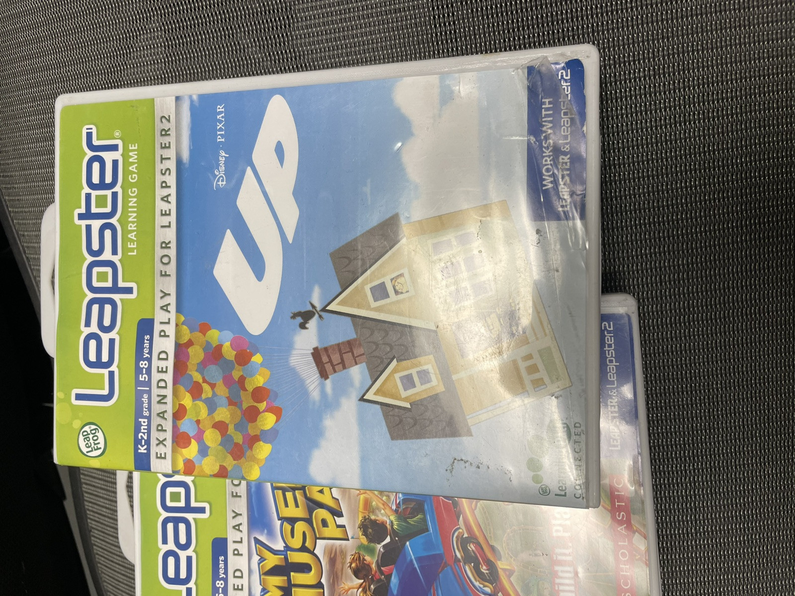 4 Leapfrog Leapster Game Cartridge Lot, Cars, My Amusement Park, Up, Wall-e