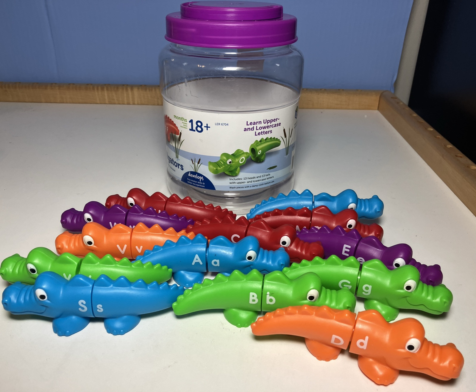 Learning Resources Snap-n-Learn Alphabet Alligator Complete Set of 26