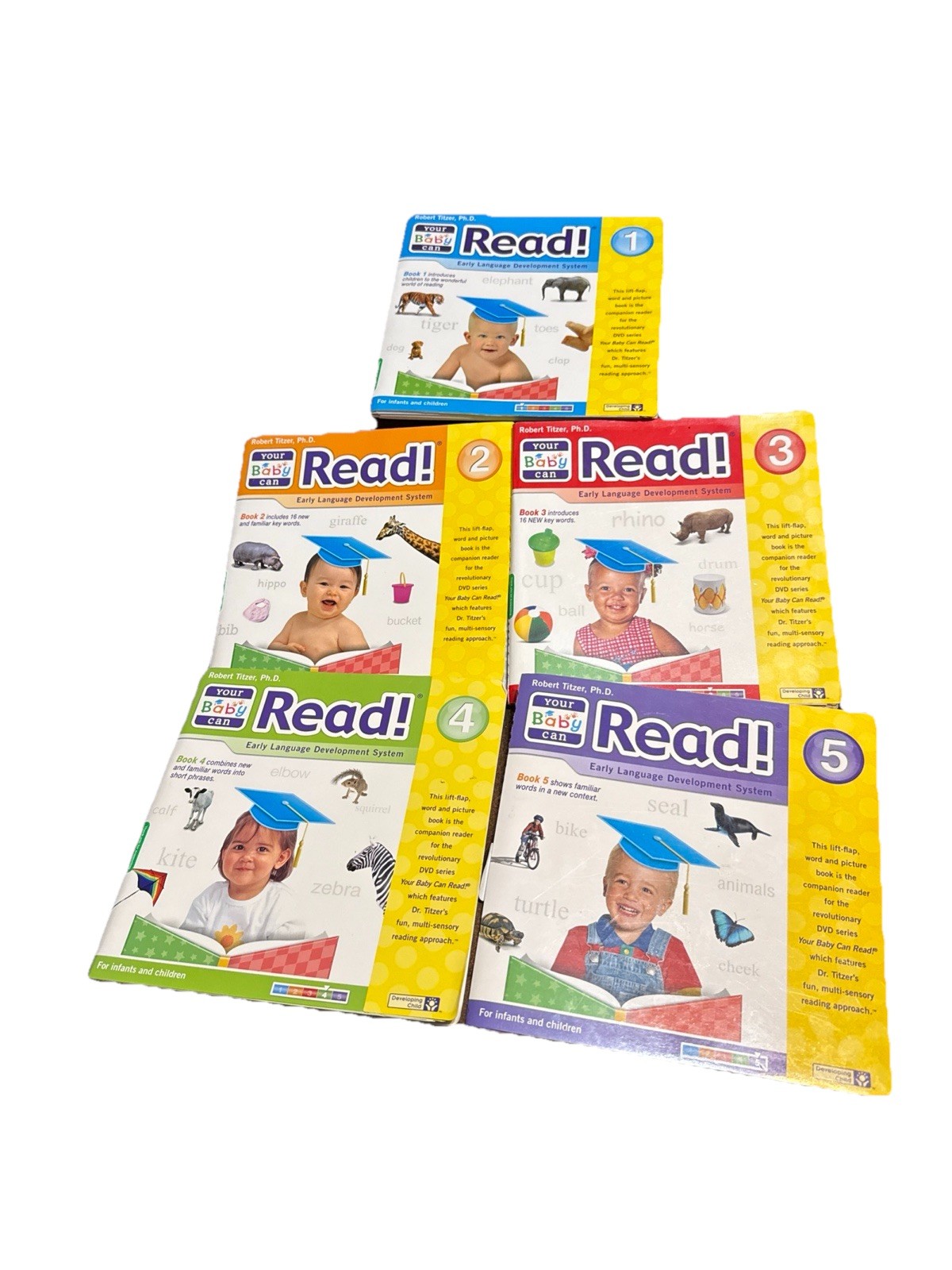5 Your Baby Can Read Books by Robert Titzer Early Language Development System