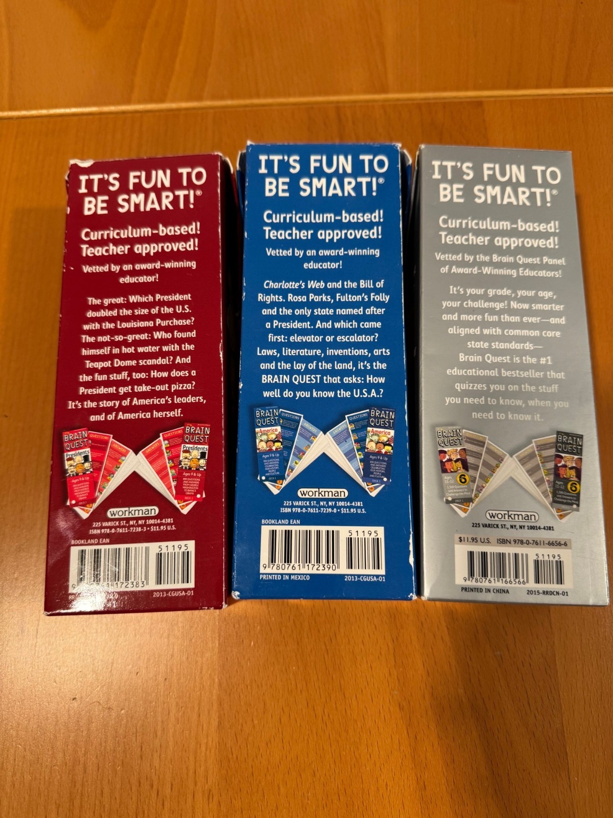 brain quest smart cards – 3 packs – Grade 6, America, and Presidents