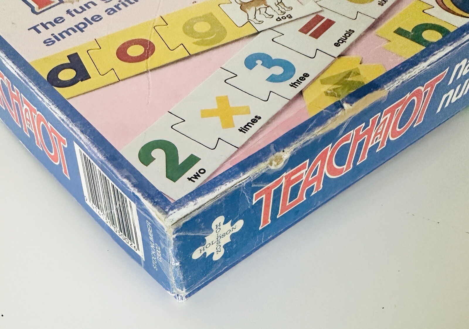 VTG Teach a Tot Game Spelling Arithmetic Learning Interlocking Cards Holdson ‘93