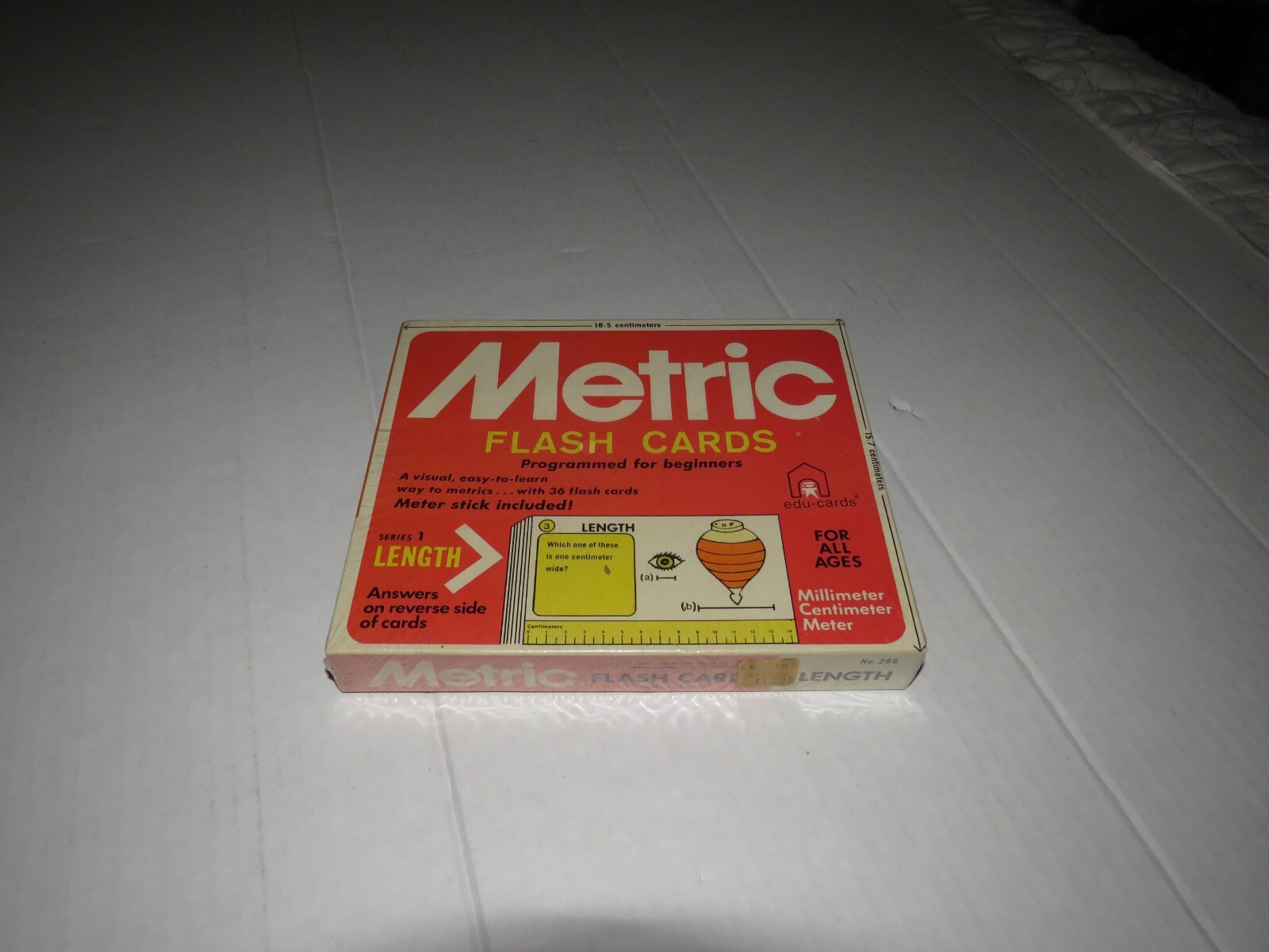 Vintage 1976 Binney & Smith EDU Cards Metric Flash Cards Sealed Homeschool New