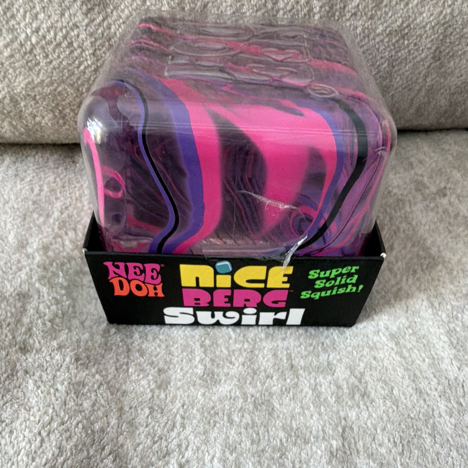 Nee Doh Nice Berg Swirl Super Solid Tactile Squish Squeeze Toy Pink 25160NAB