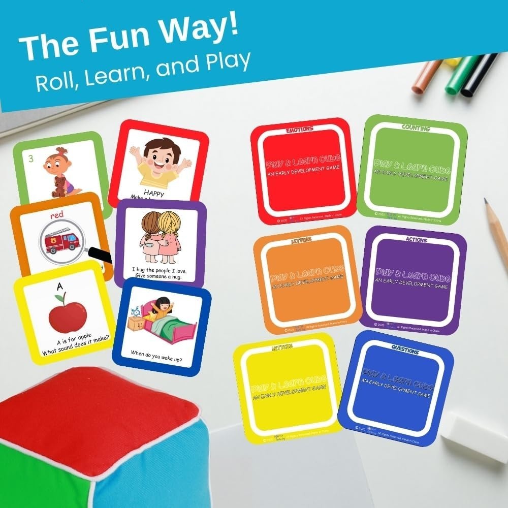 Thought-Spot Play & Learn Cube | Roll and Play Game for Toddlers | First Educat