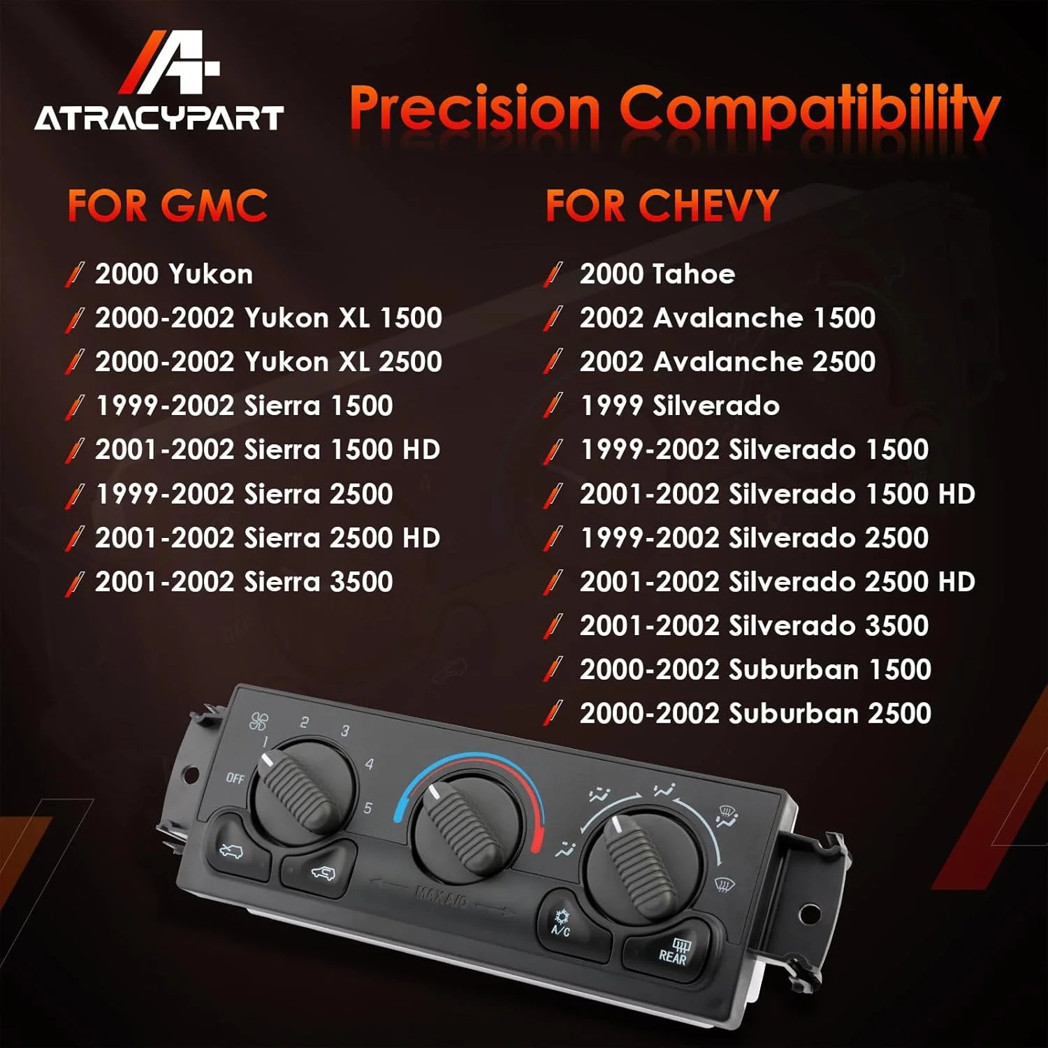 599-218 Front Climate Control Module (with Rear Windshield Defogging), Compatibl