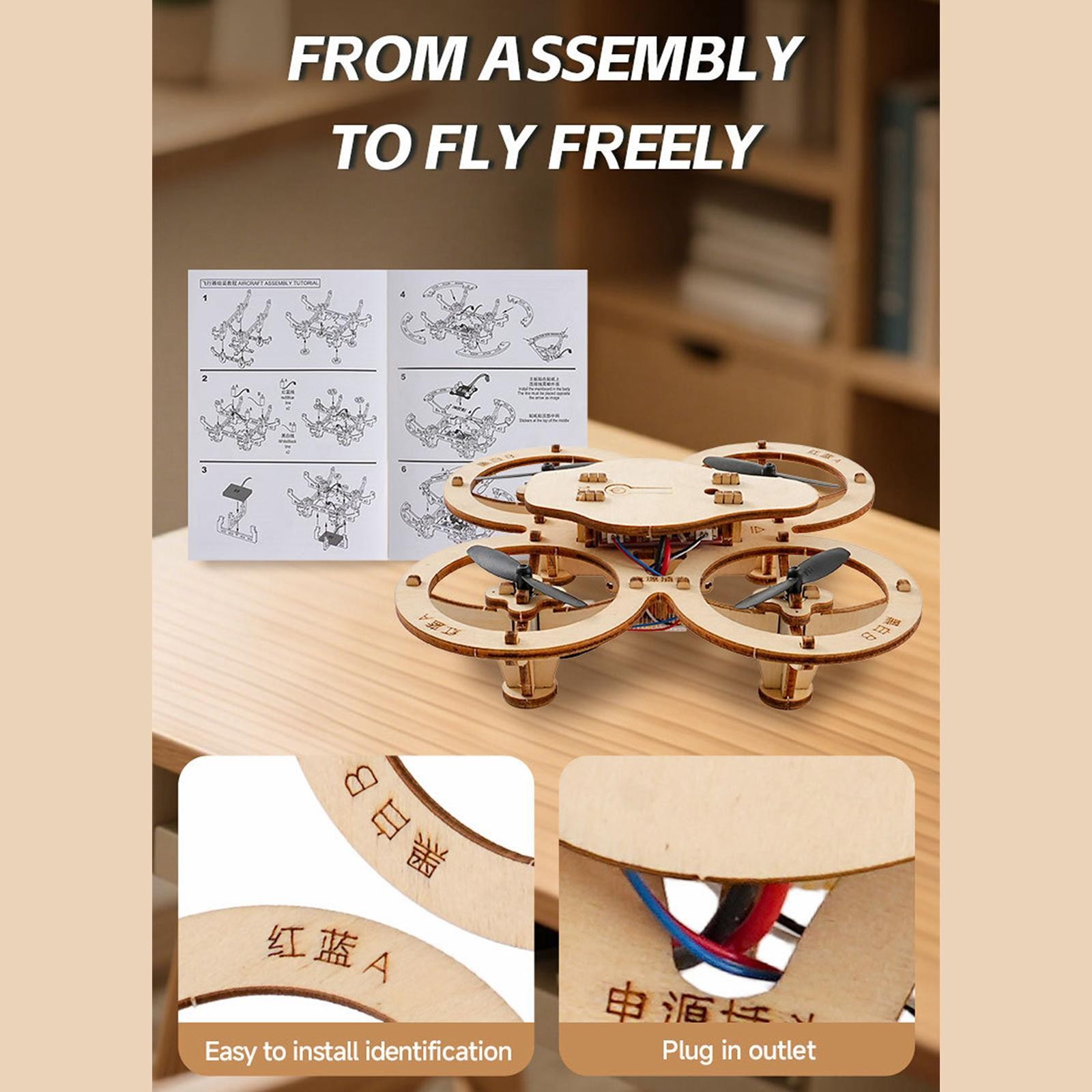 DIY Wooden Assembly RC Aircraft Kit Birthday Gift Crafts Material Package