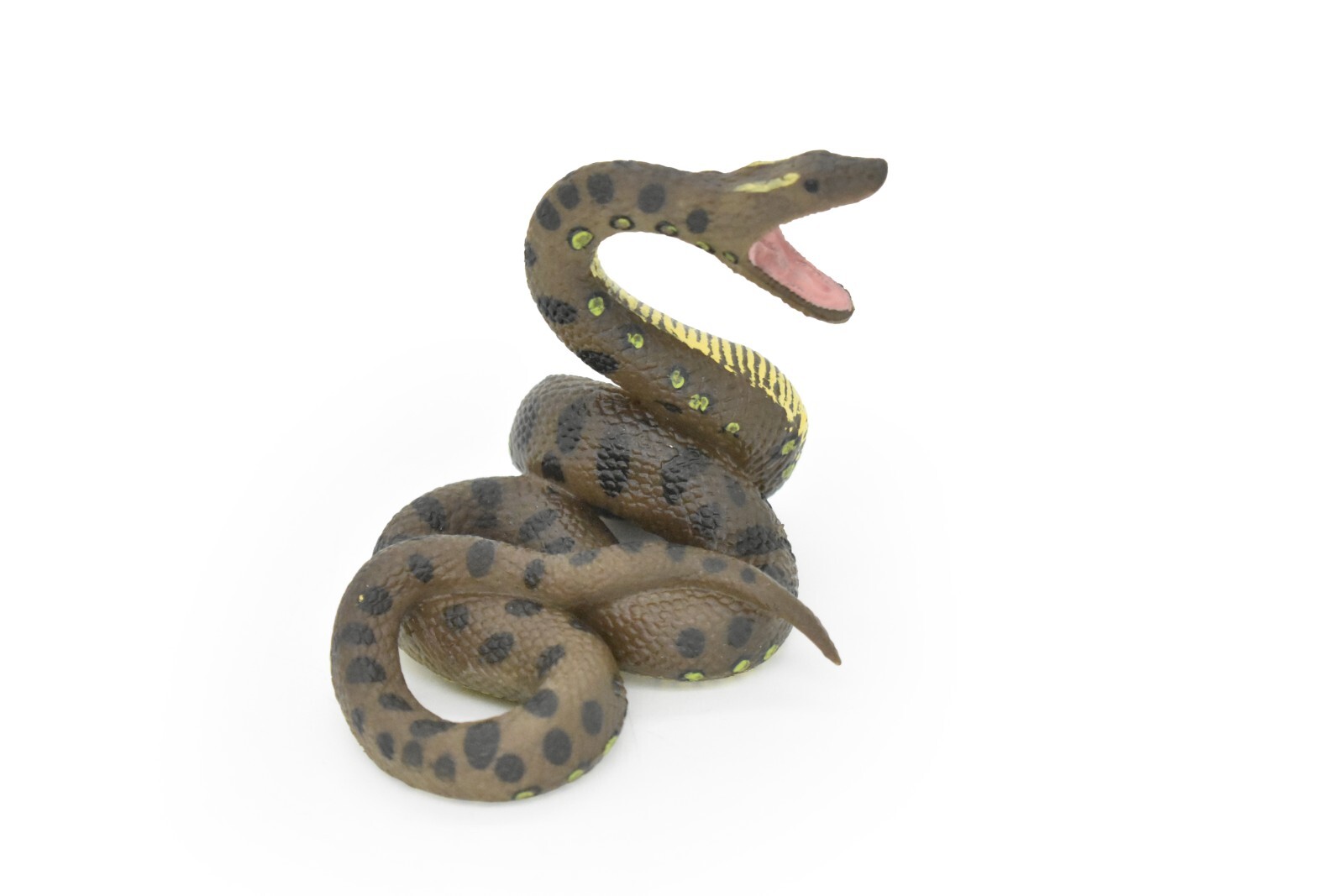 Python Snake, Very Realistic Rubber Reproduction, Hand Painted Figurine 4″