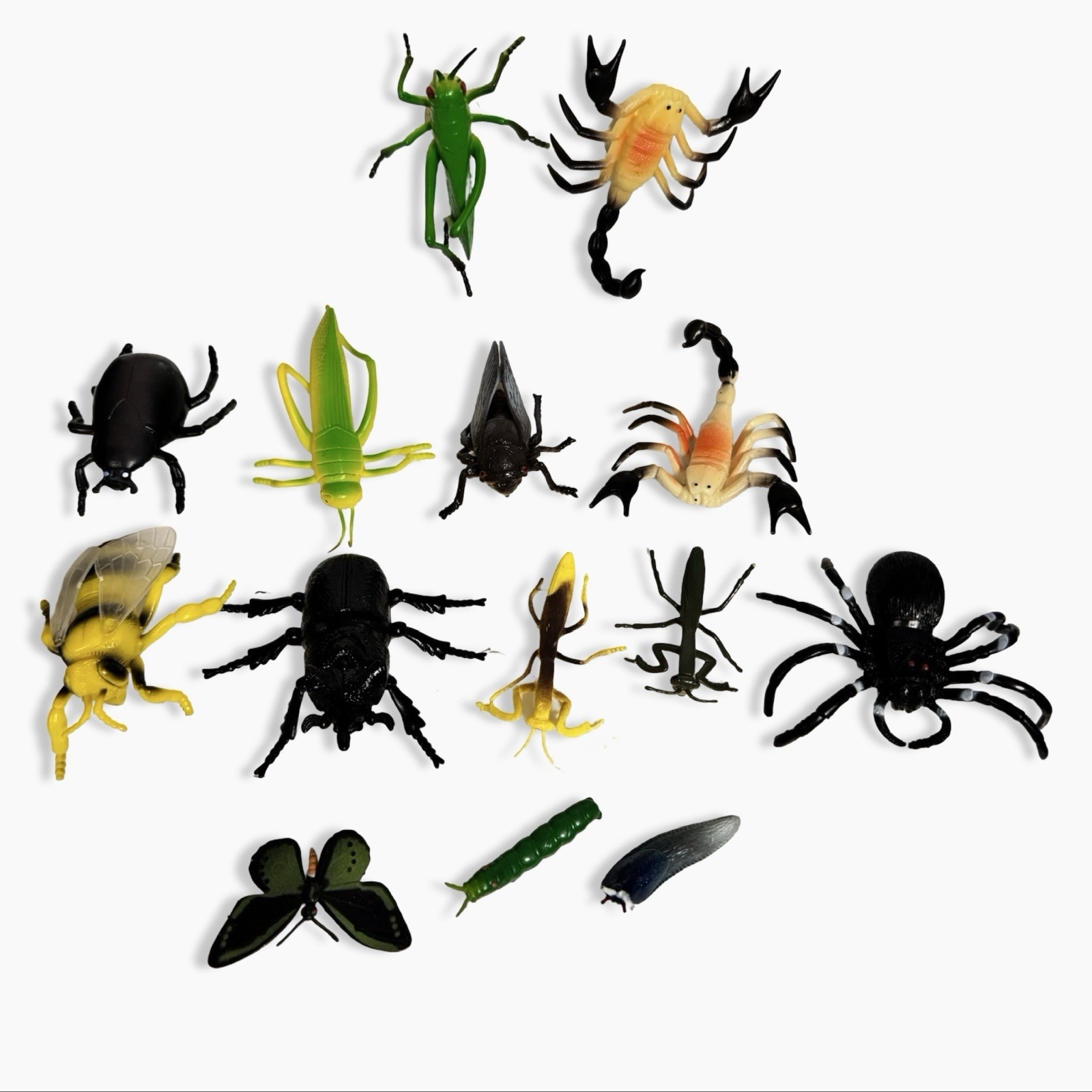 Insect / Bug Figure Lot of 15 Spider Scorpion Caterpillar Beetle Butterfly Toys