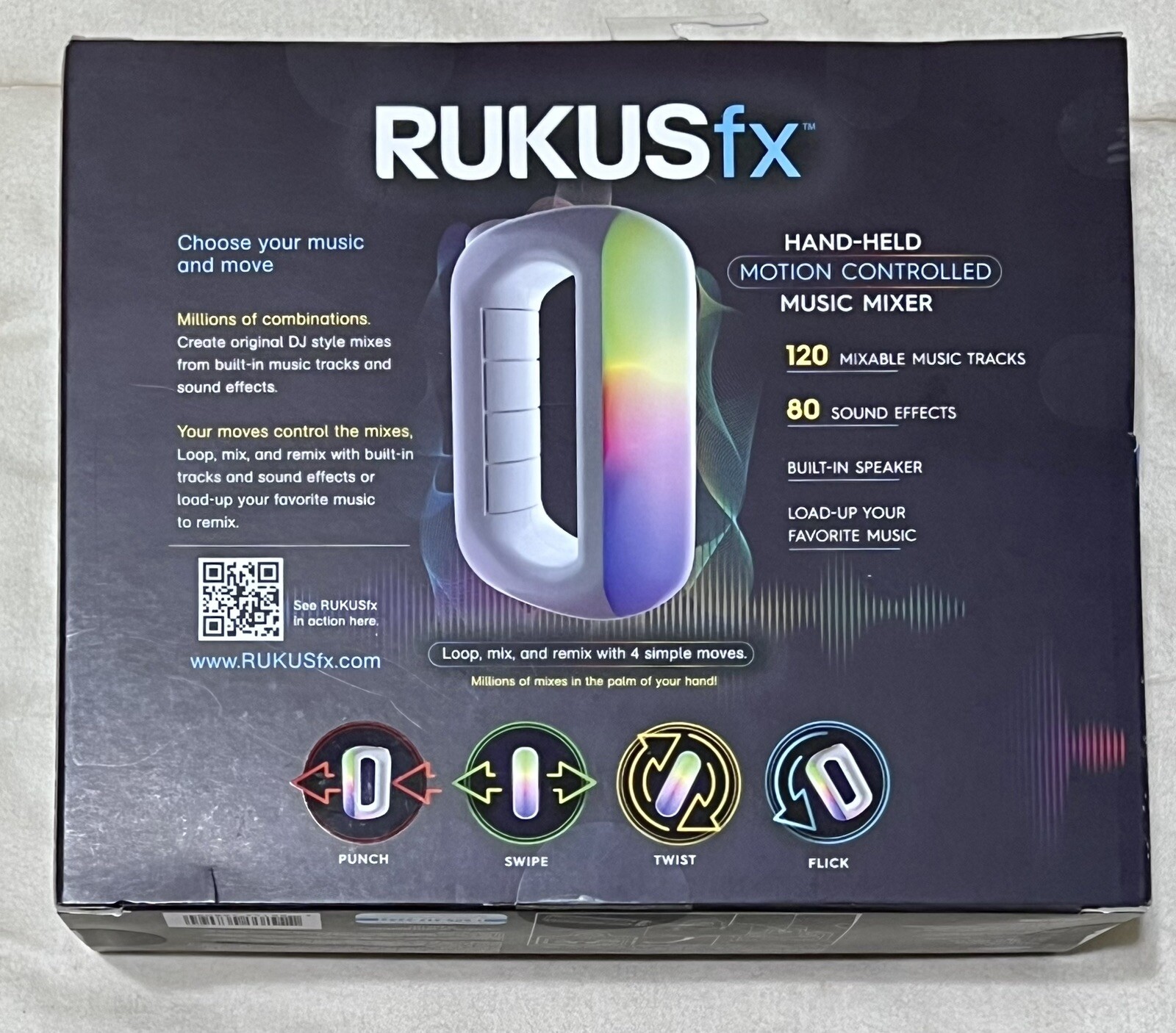 Rukus fx Hand Held Motion Controlled Music Mixer Bonus Silicone Skin RUKUSfx NEW