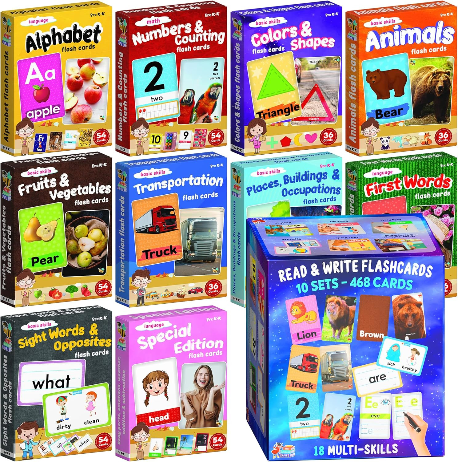 Flash Cards for Toddlers 2-4 Years – Jumbo Learning Box Set with Real Pictures –