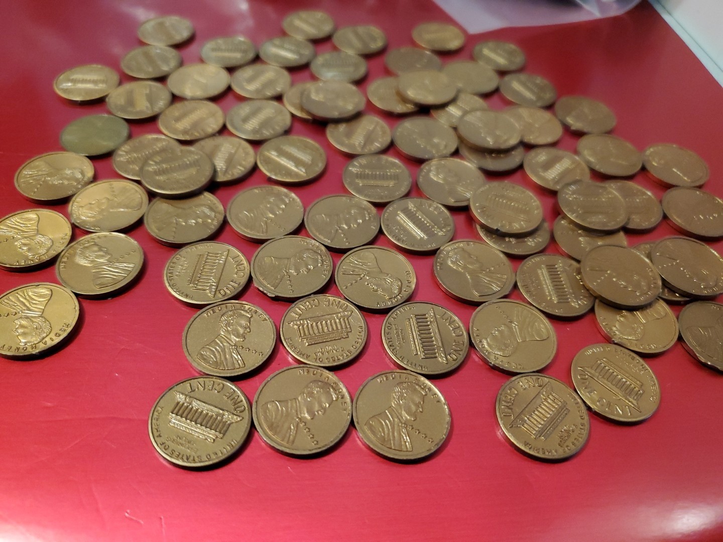 VTG Media Money Plastic Pennies Lot 72 Pieces Realistic Math Manipulative