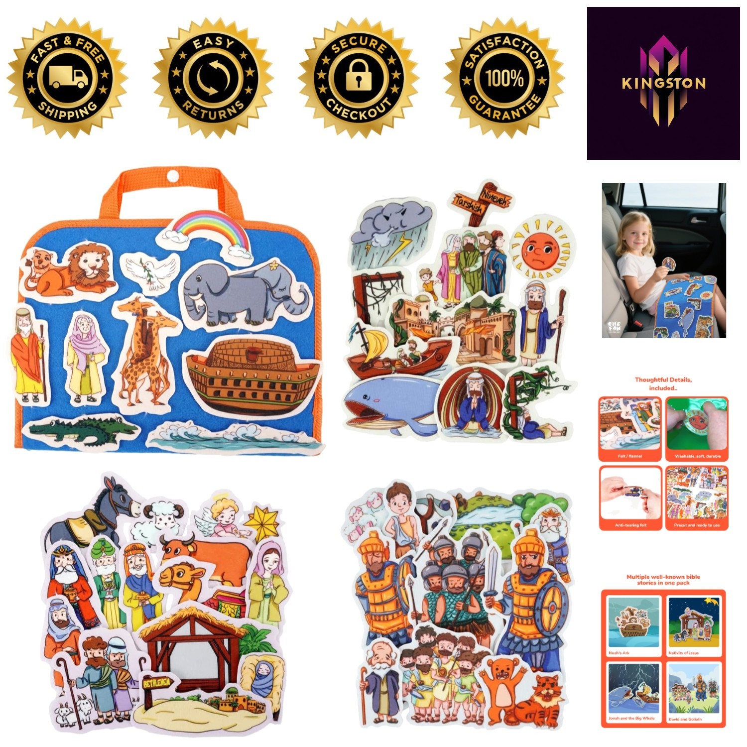 Interactive Felt Bible Stories Set – Includes 50 Precut Figures for Fun Learning