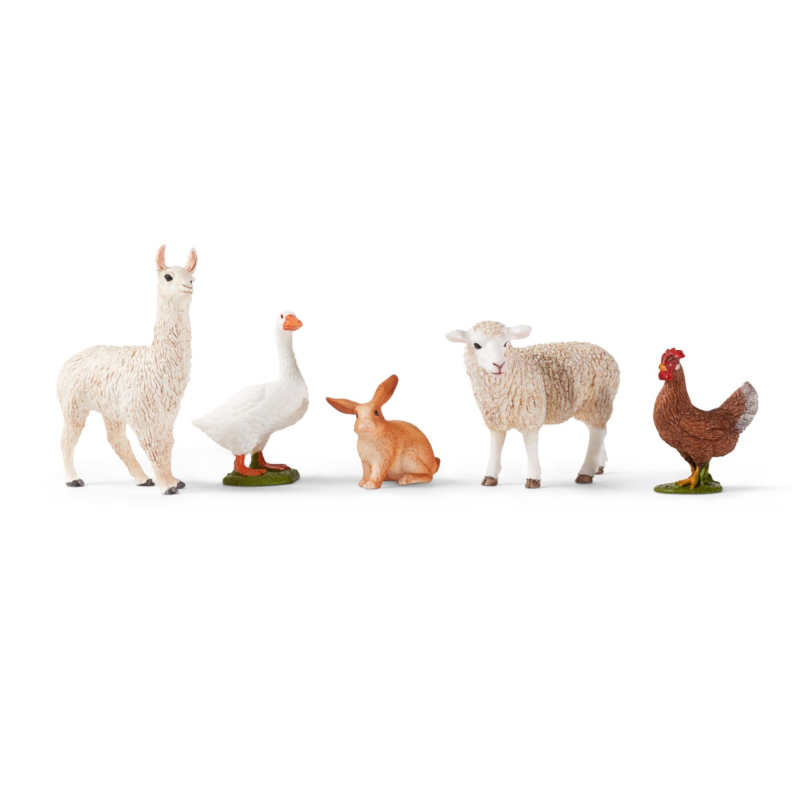 Farm World – 5PC Cute Farm Animal Figurine Bundle with Rabbit, Sheep, Llama, …
