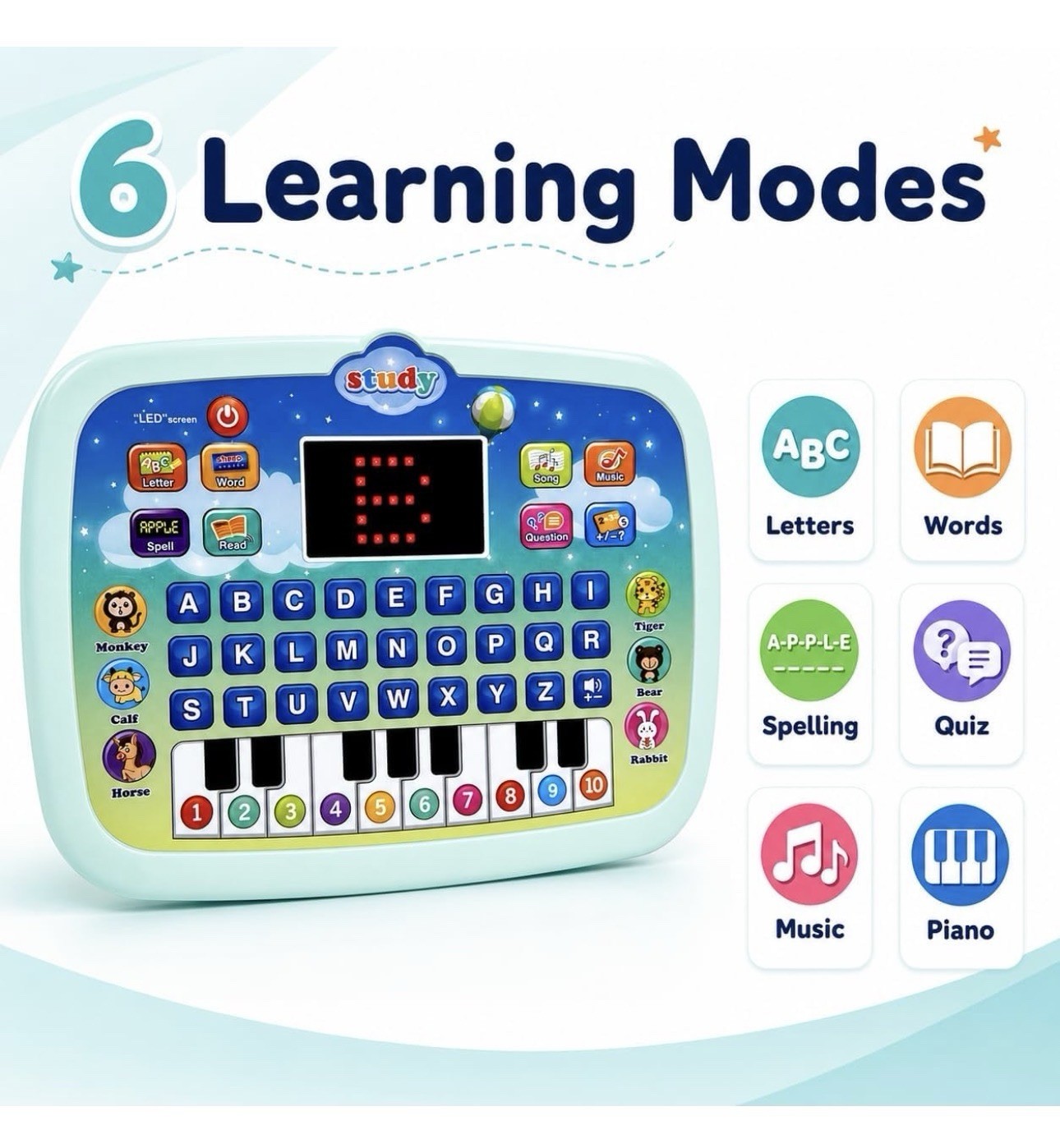 Learning Tablet for Toddlers 1-3 – Educational ABC Toy to Learn Alphabet, Num…