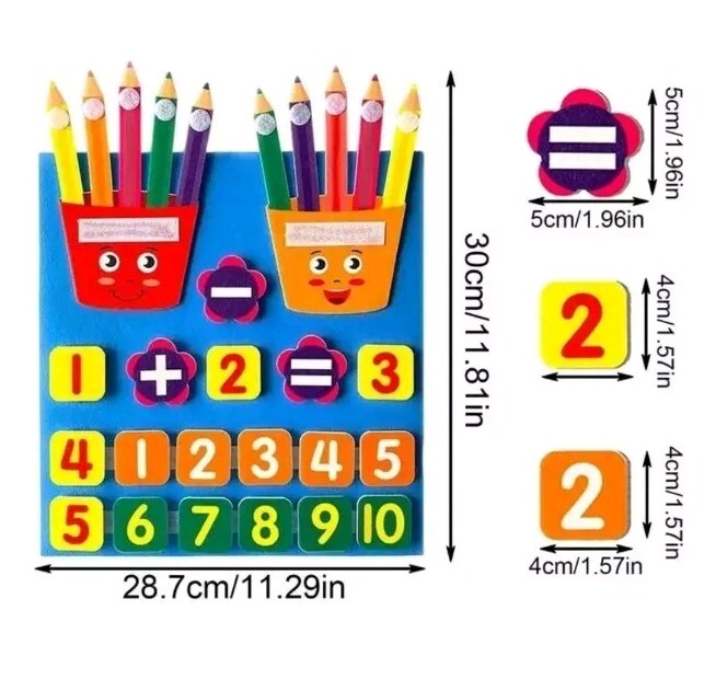 Preschool Educational Math Counting Early Learning Toy For Toddlers Soft Felt
