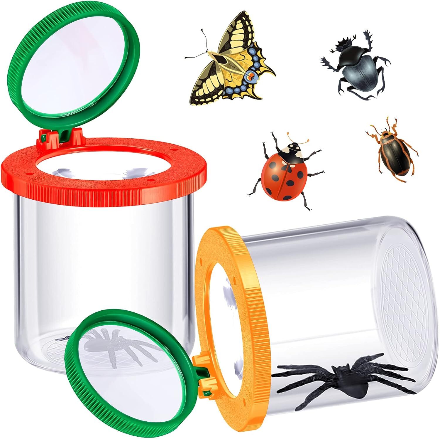 2 Pieces Bug Jars Insect Viewer Catcher Bug Magnifying Insert Box Insect Cage Co