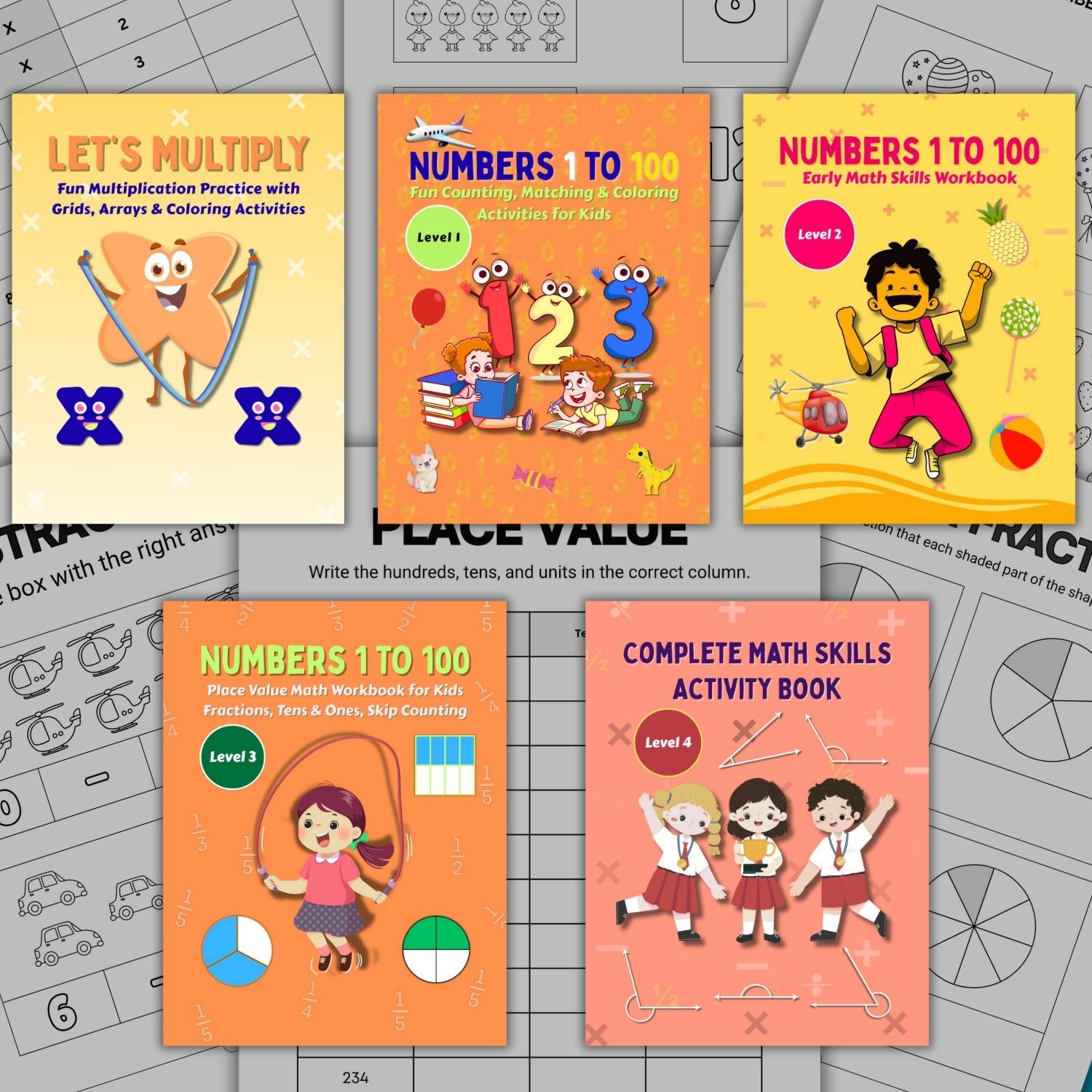 Complete Kids Math Activity Workbook Bundle | Ages 4-9 | Printable Worksheets