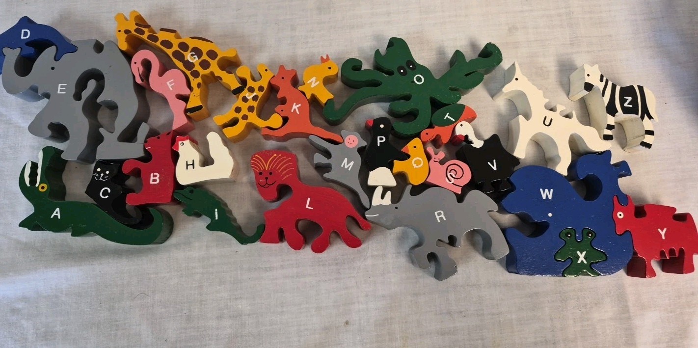 Begin Again Wooden Puzzle Animal Parade Letter A To Z Eco Wood Montessori 2002