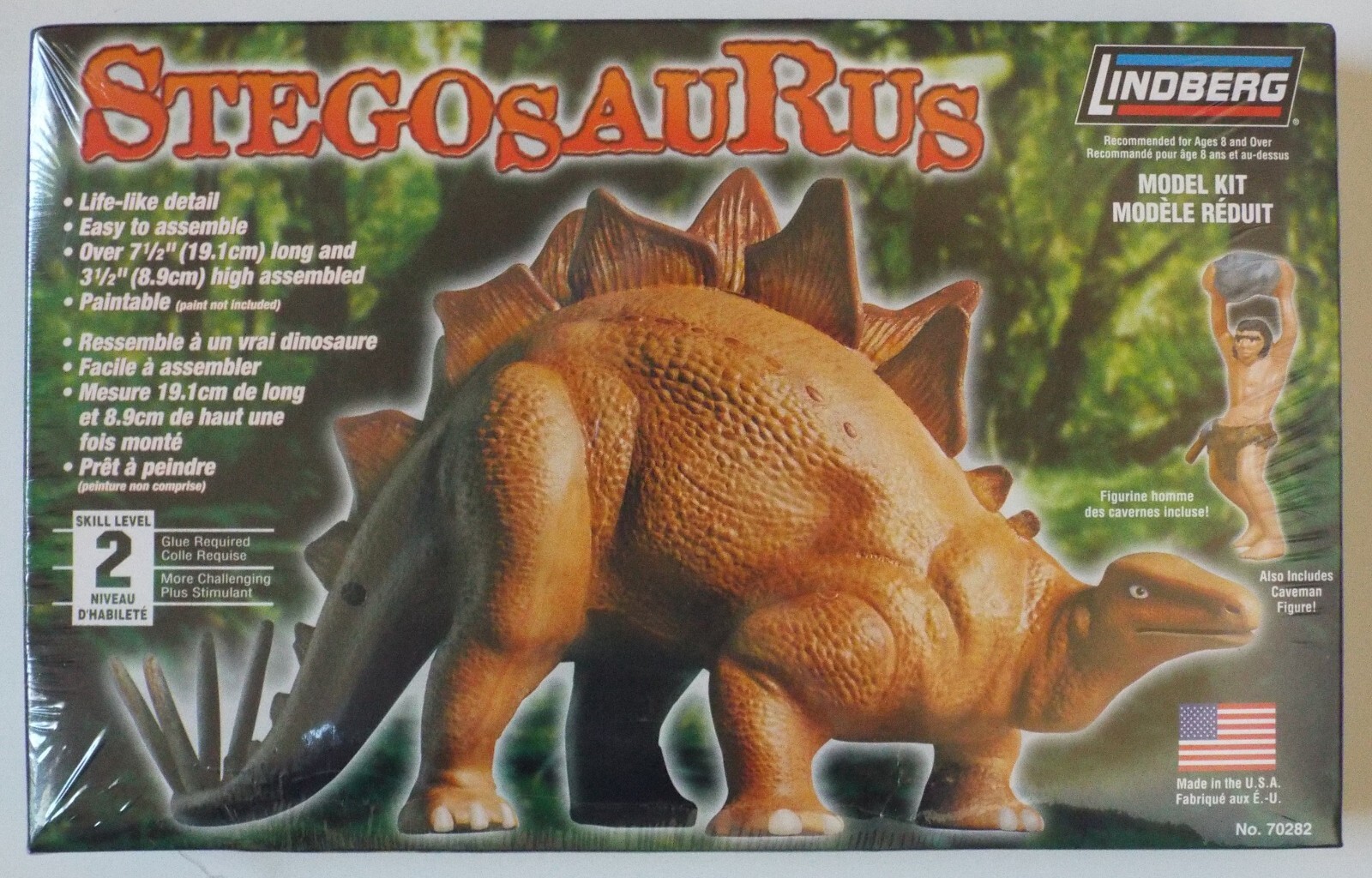Stegosaurus with Caveman Lindberg #70282 Discontinued Shrink Wrapped MISB