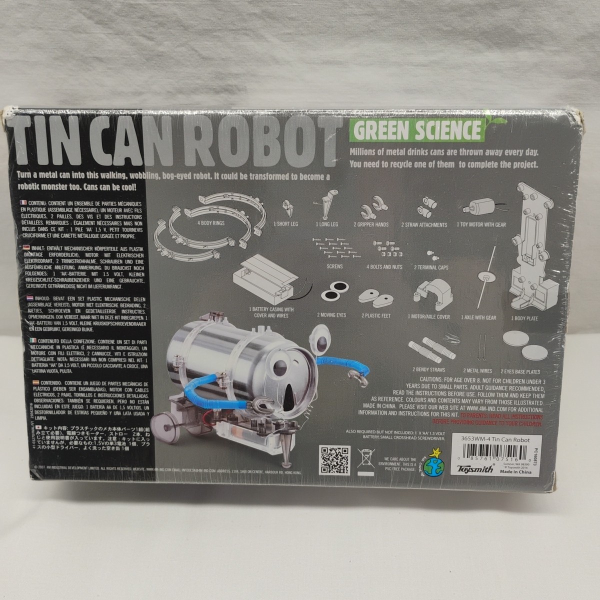 4M Tin Can Robot 3653 Green Science Homeschooling Mechanics Kit