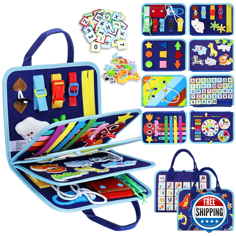 Esjay Toddler Busy Board Montessori Toys For Boys Sensory Book Educational
