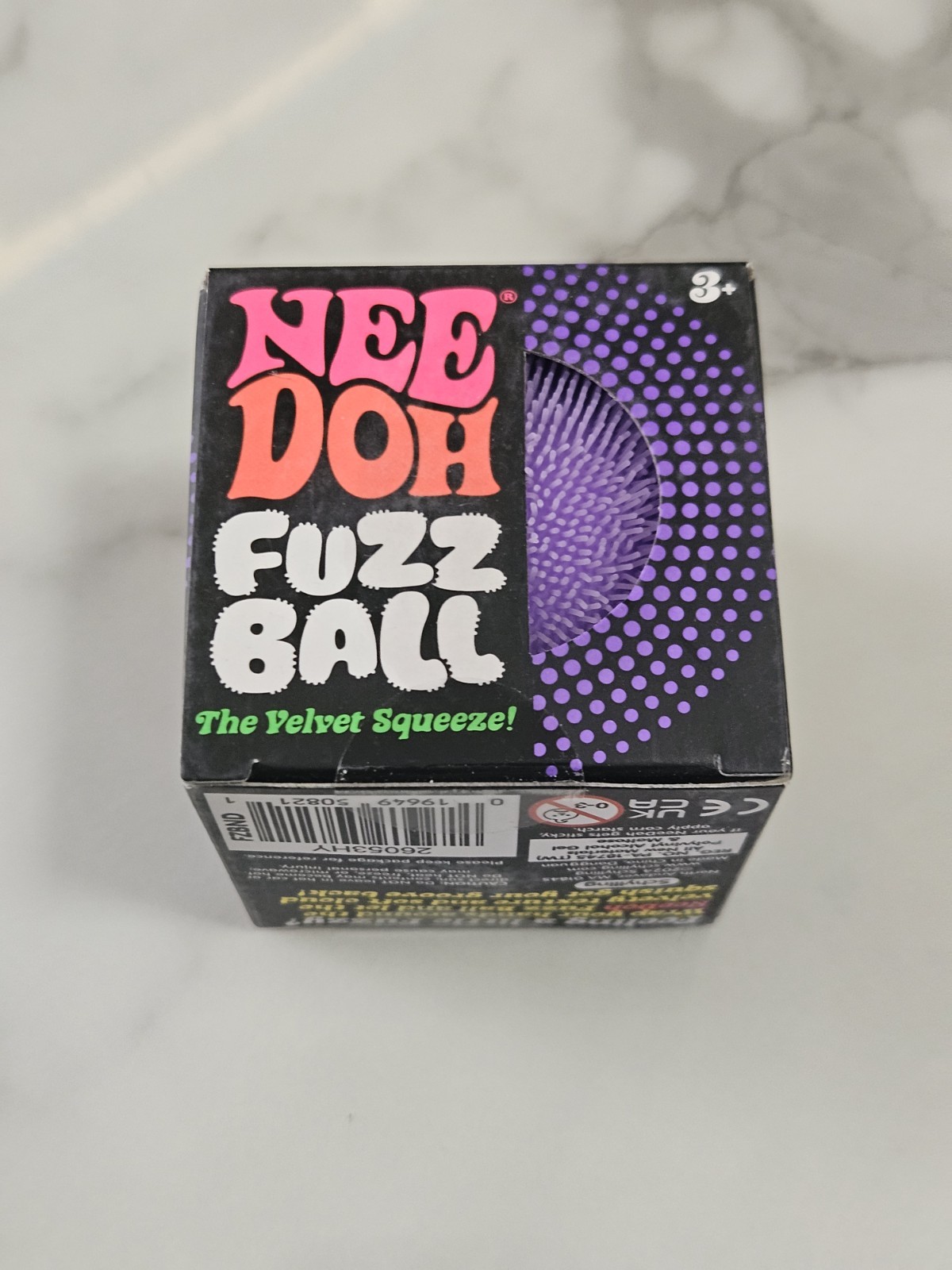 Schylling NeeDoh Fuzz Ball The Velvet Squeeze Squishy Sensory Toy Purple New