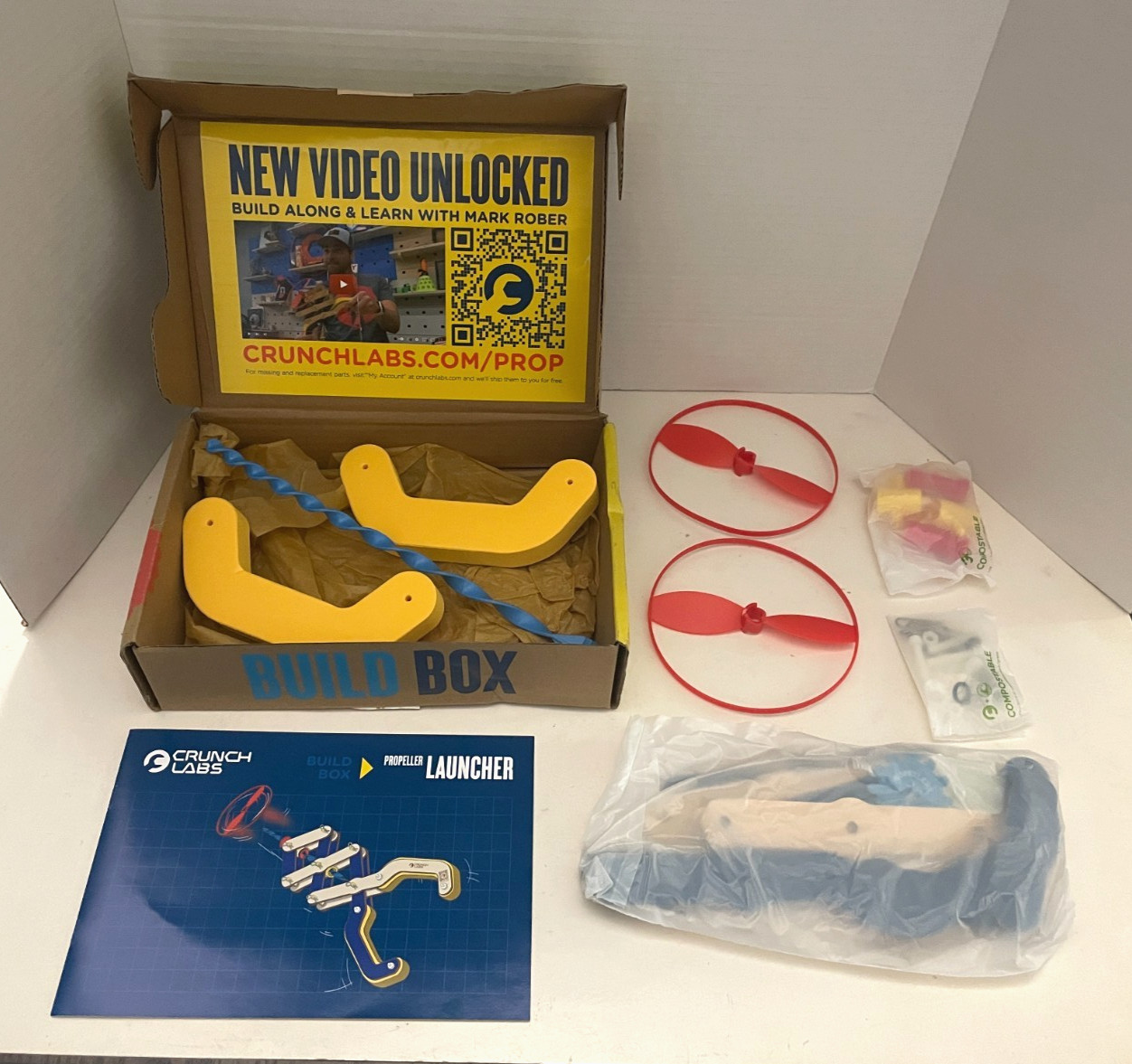 -Open Box- Crunch Labs By Mark Rober Propeller Launcher Build Box
