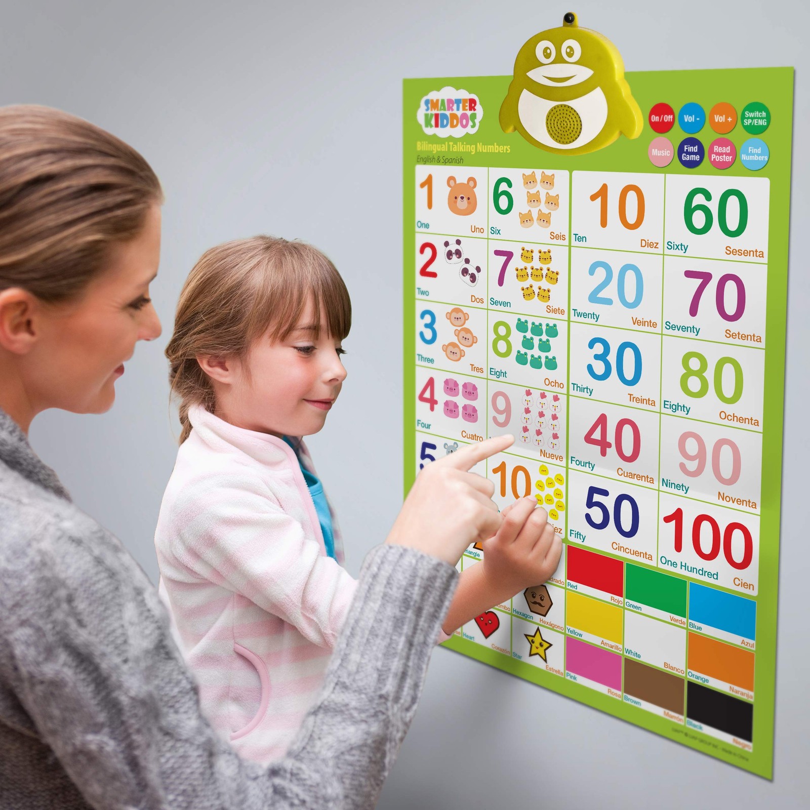 Bilingual Learning Toys – Spanish Toys for Toddlers 1-3, Interactive Number T…