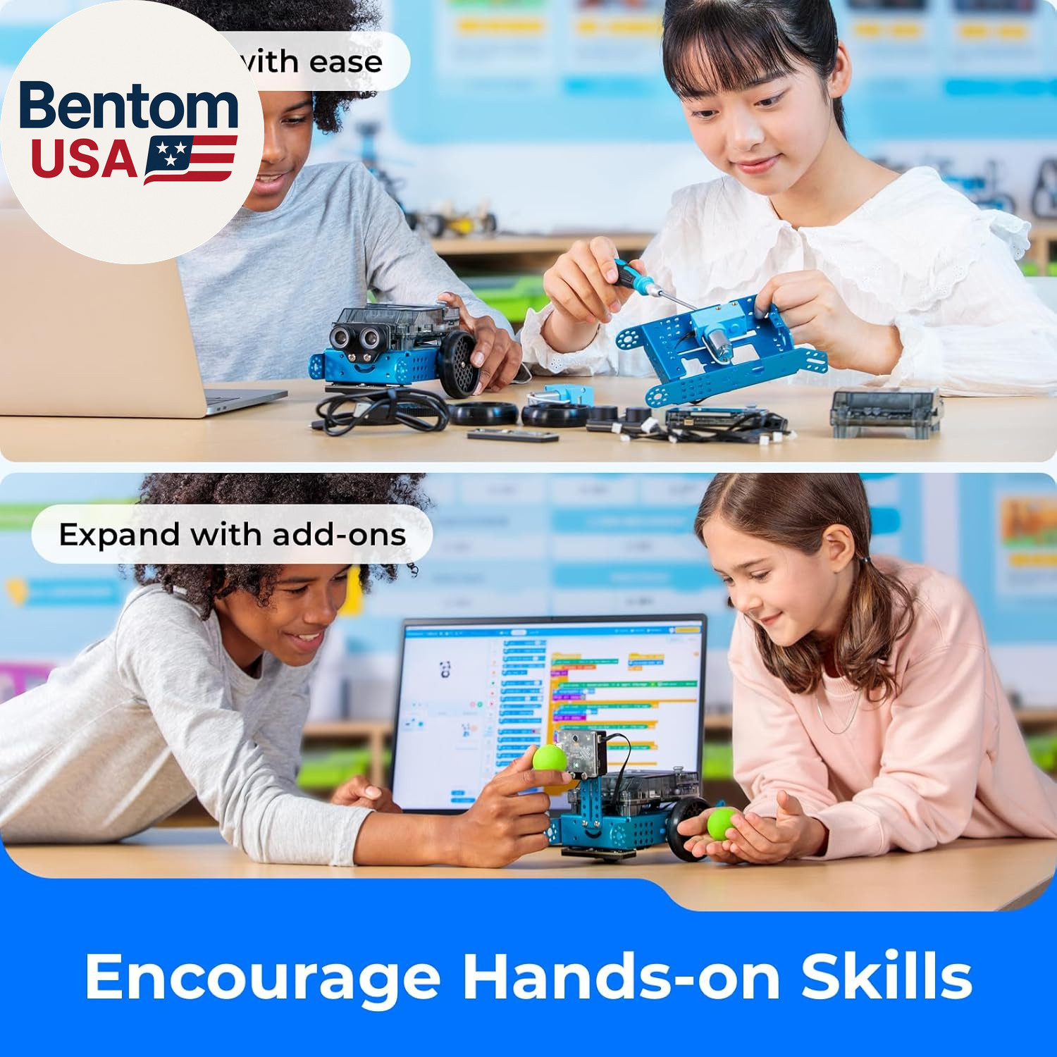 Mbot2 Coding Robot for Kids, Code Learning Support Scratch & Python Programming,