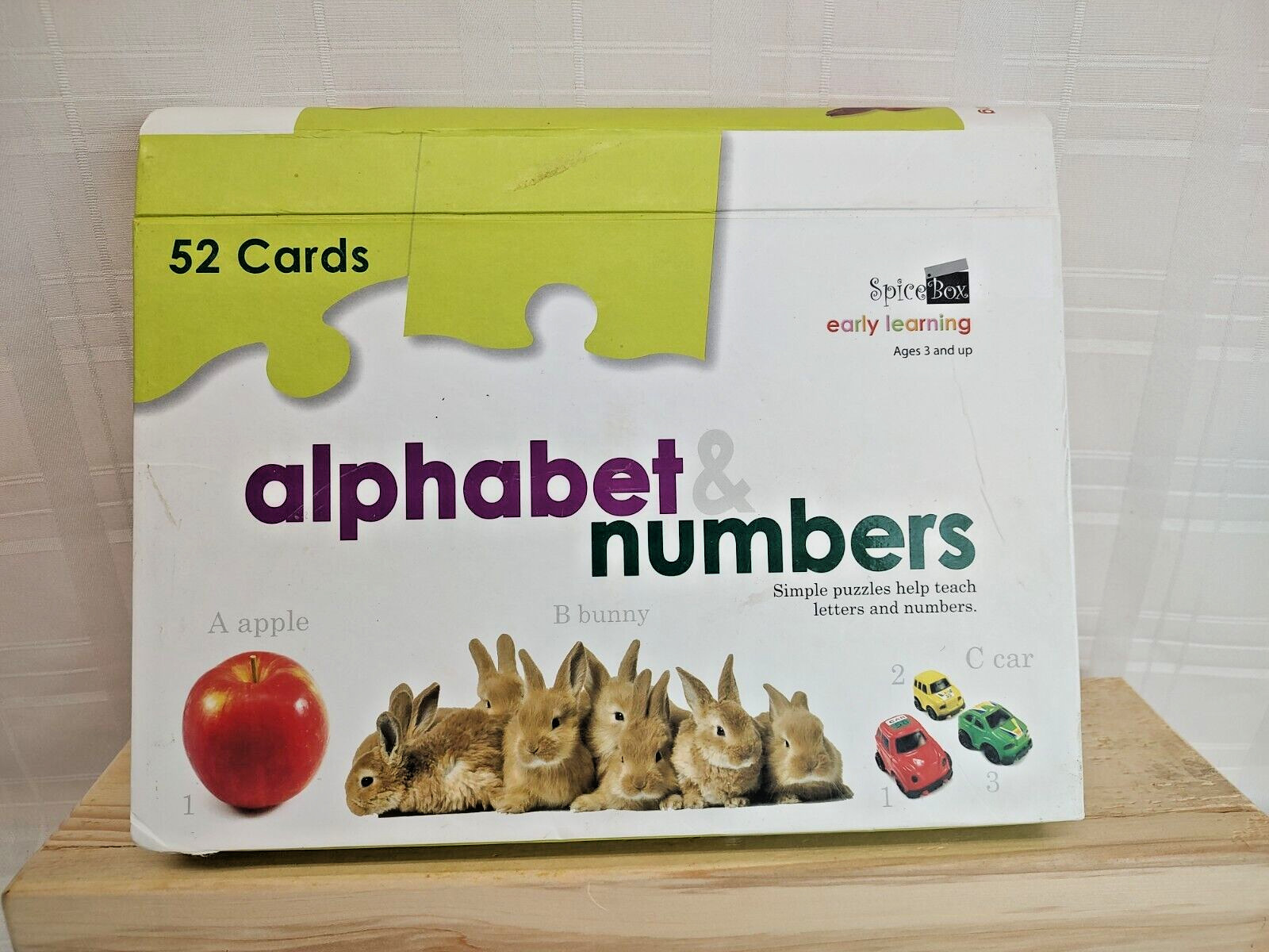 Spice Box Early Learning Alphabet & Numbers Ages 3+ 52 Cards Simple Puzzles