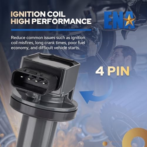 ENA Set of 4 Ignition Coil Pack 1.3L 1.5L L4 Compatible with Scion Toyota
