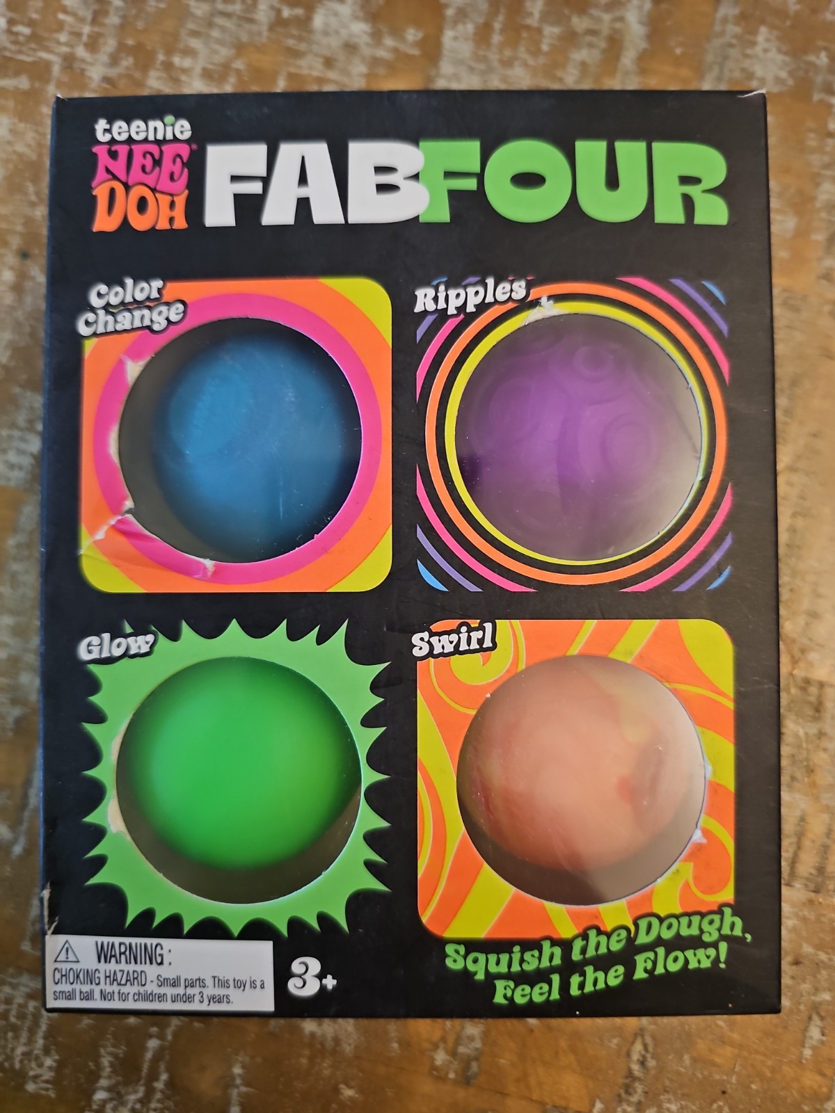 Needoh Teenie Fab Four 4-Pack Nee Doh Set of 4 SAME DAY SHIP NEW SEALED *READ*