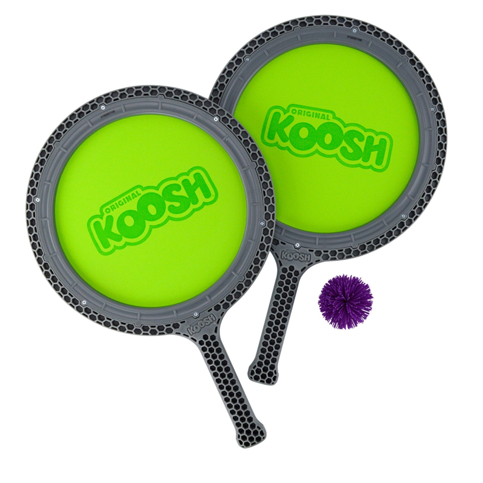 Koosh Double Paddle Playset — Paddles and Ball for Added 0, Green Gray