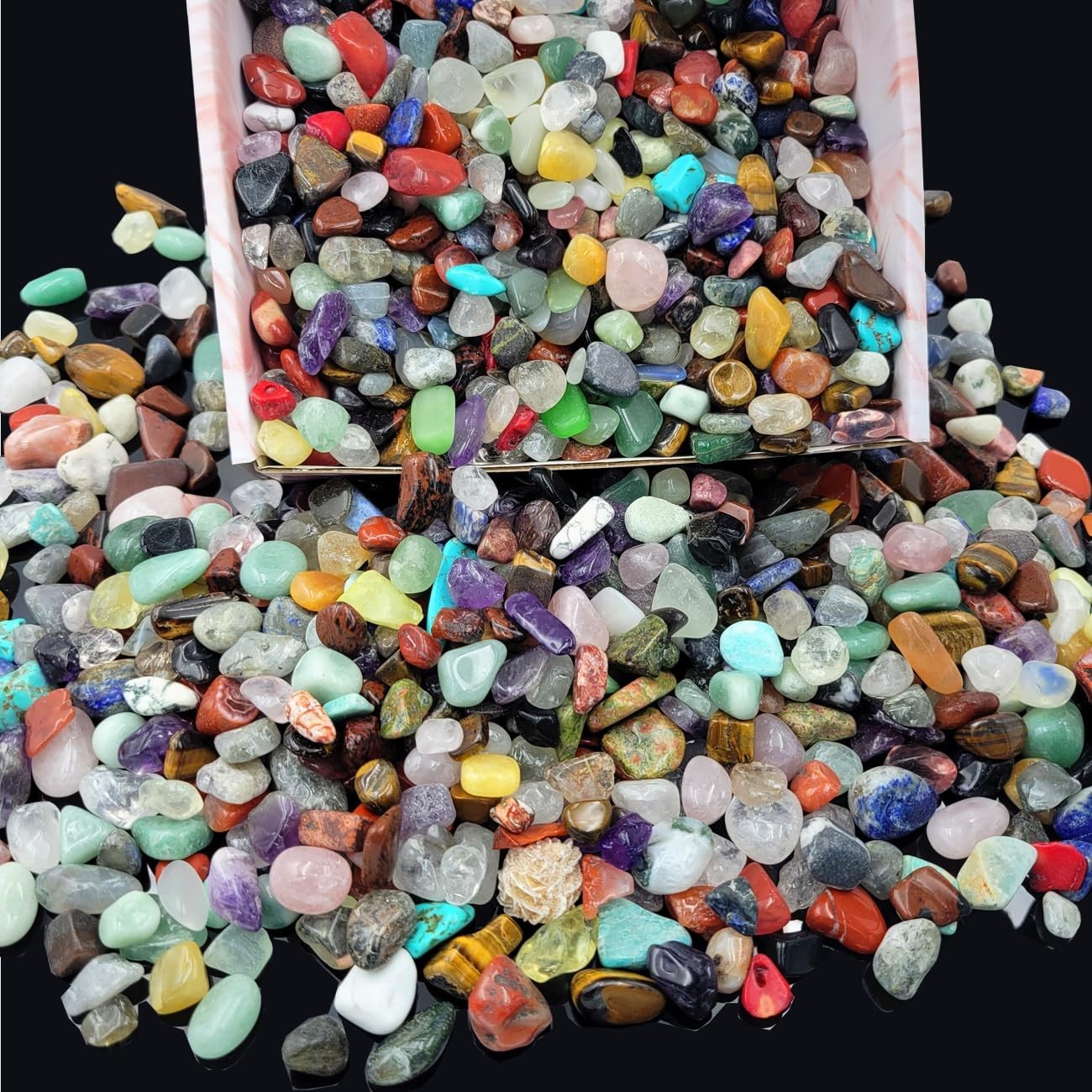 800+ Gemstones & Crystals Set – 30+ Types Bulk Rocks, Minerals Science Kit, Tumb