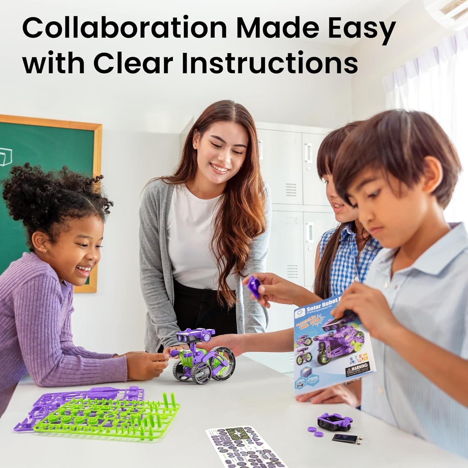 Solar Building Robot Kit STEM Gift for Boys Aged 8-12, DIY 15-in-1 Science Ed…