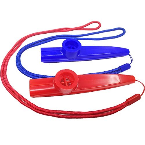 6Pcs Plastic Kazoos With Lanyards,Musical Instruments,Good Gift for Kids,A