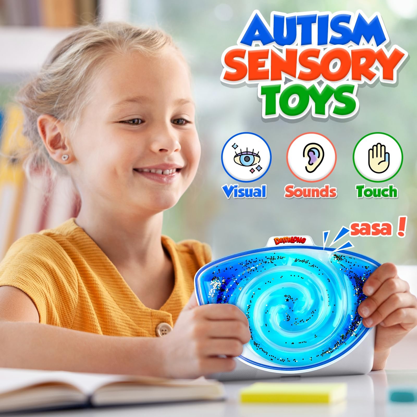 Squishy Sensory Toys for Kids – 4 Pack Fidget Toy Medium, Green, Blue, Red