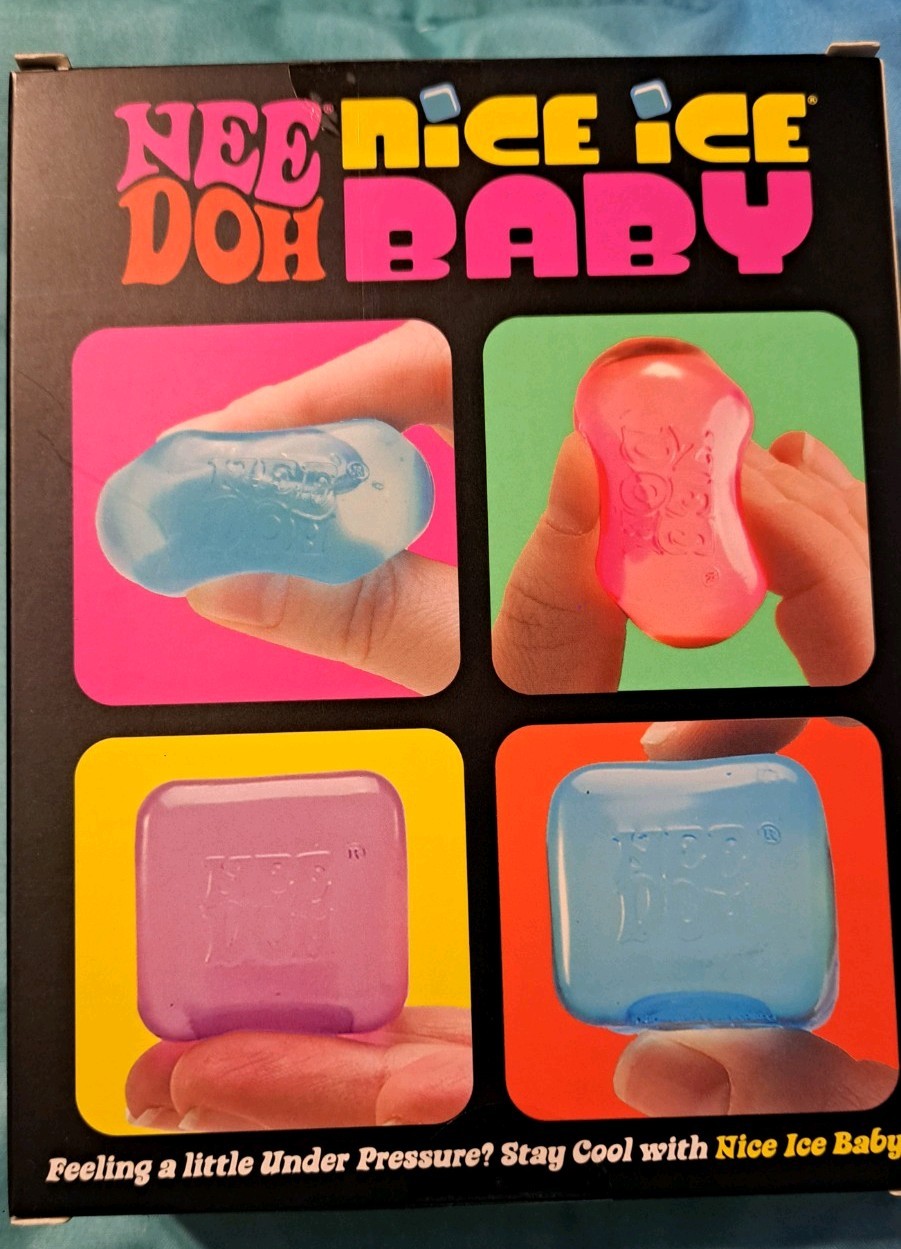 🔥Schylling Needoh Nice Ice Baby (2)) 4 Pack – Mini Super Solid Squishy Cubes 🔥