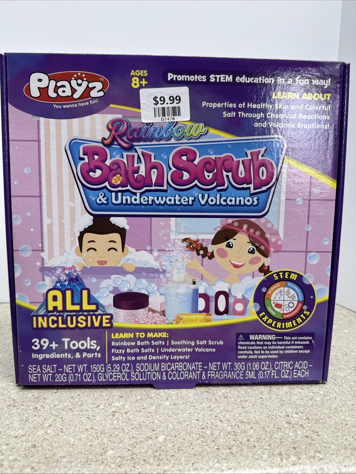 Playz Rainbow Bath Scrub Arts and Crafts Science Activity Set