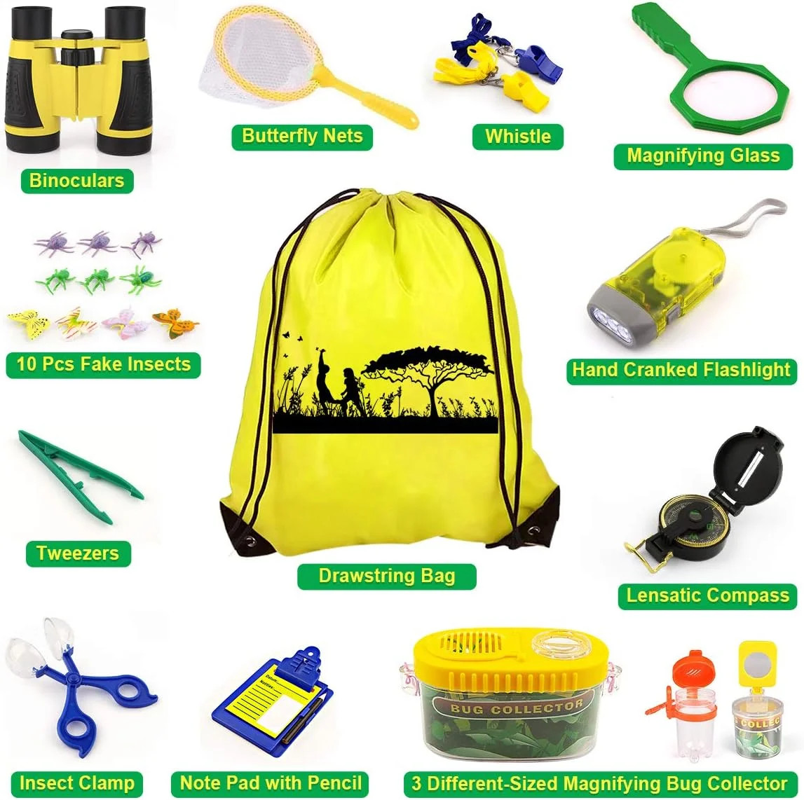 24 Pcs Kids Explorer Kit & Bug Catcher Kit for Kids, Outdoor Toys Adventure Camp