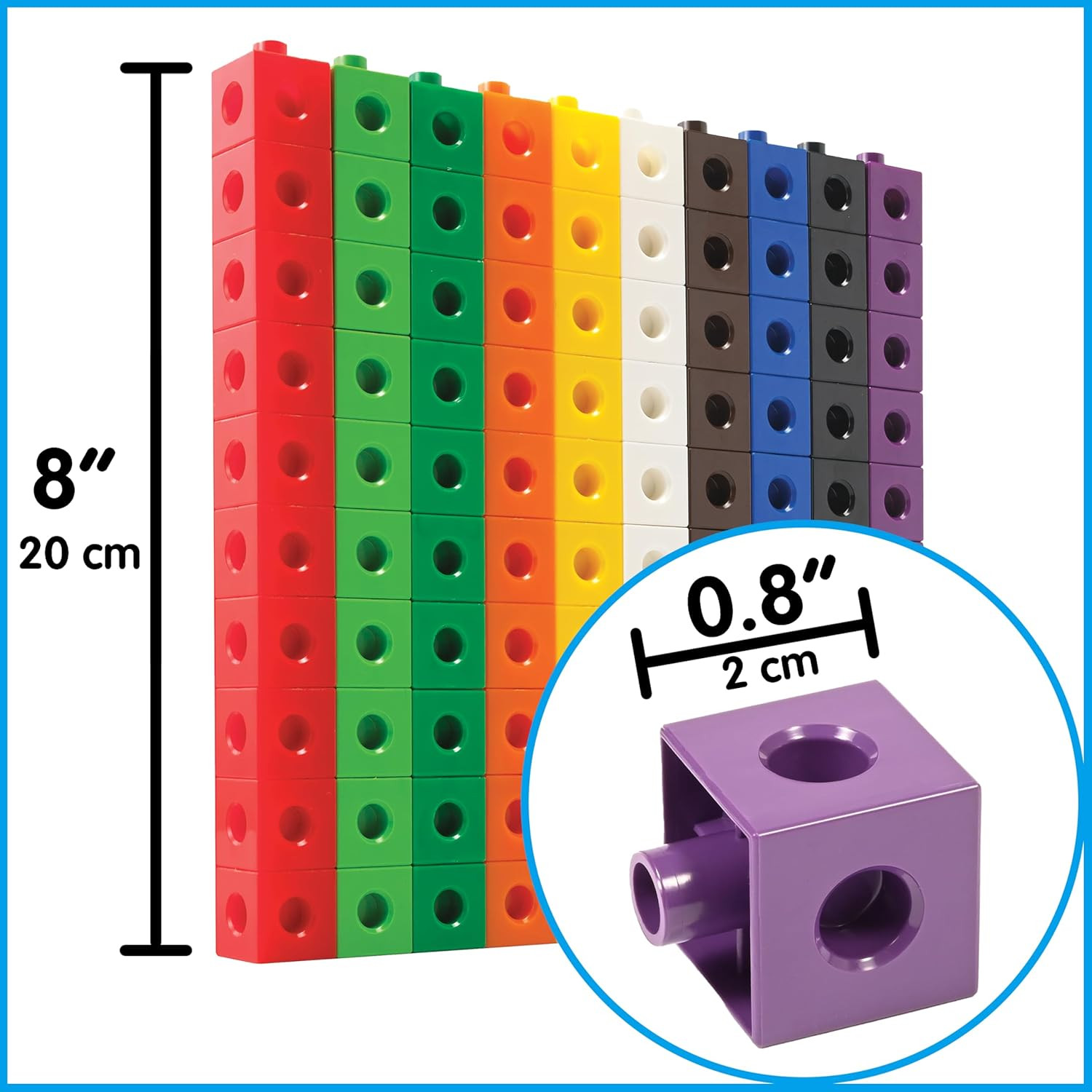 Edxeducation Linking Cubes | Set of 100 | Counting Cubes | Color Sorting Toys |