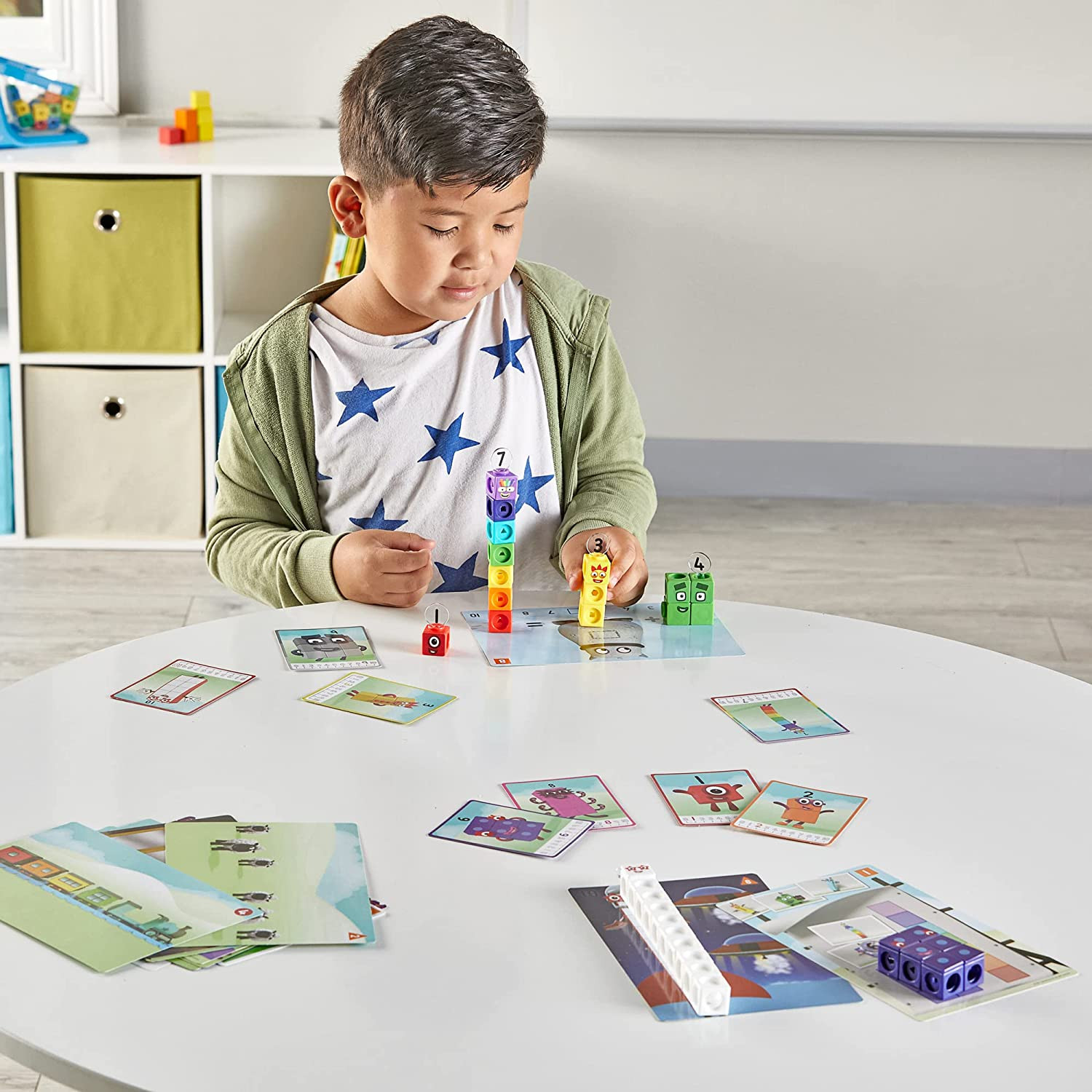 Hand2Mind Mathlink Cubes Numberblocks 1-10 Activity Set, 30 Preschool Learning A