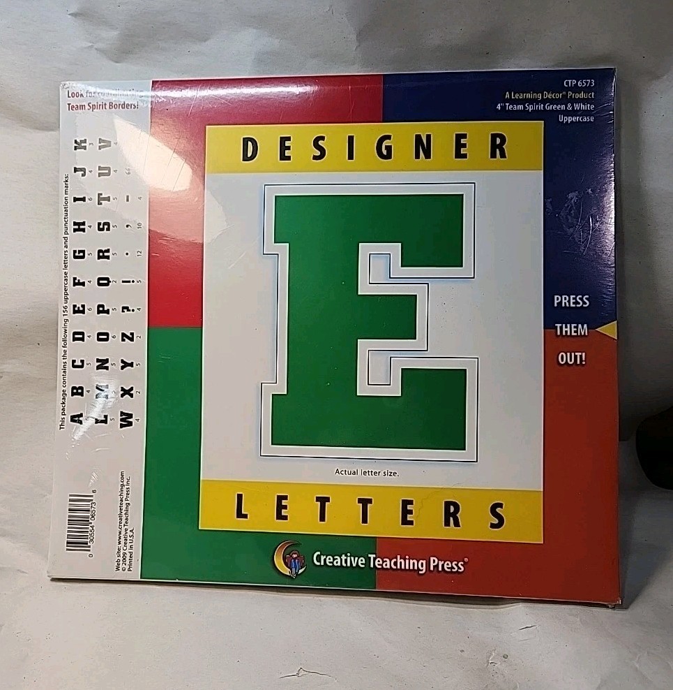 CREATIVE TEACHING Press 4″ Team Spirit Designer 156 Letters PUNCTUATION MARKS