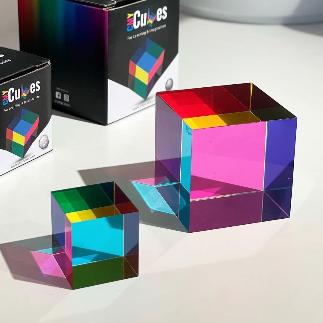 CMY Cubes Mini (30mm) – Cyan, Magenta & Yellow Cube – Optical Color Cube – Te…