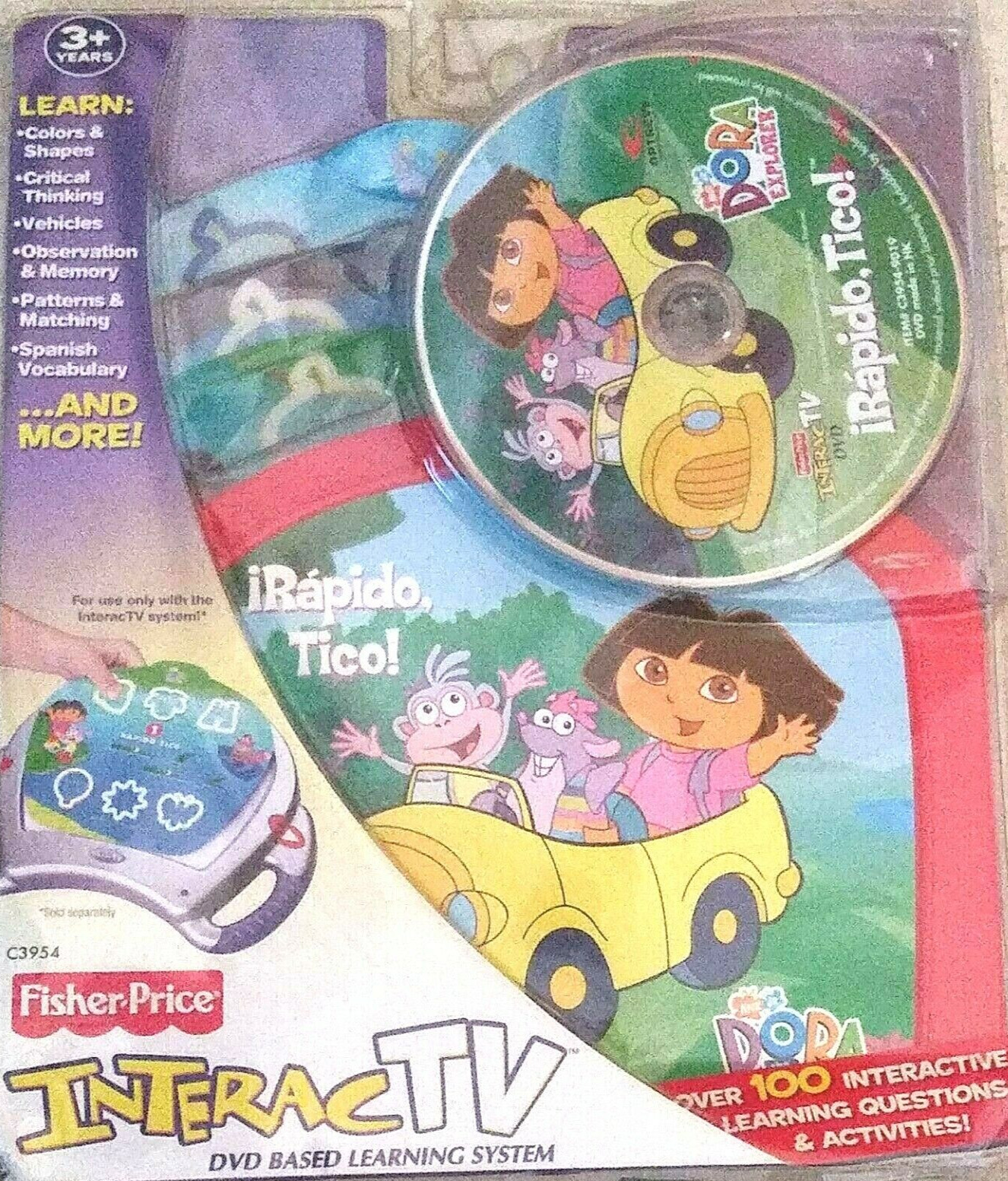 Fisher Price Interac Tv Dora The Explorer Irapido Tico DVD Based Learning System